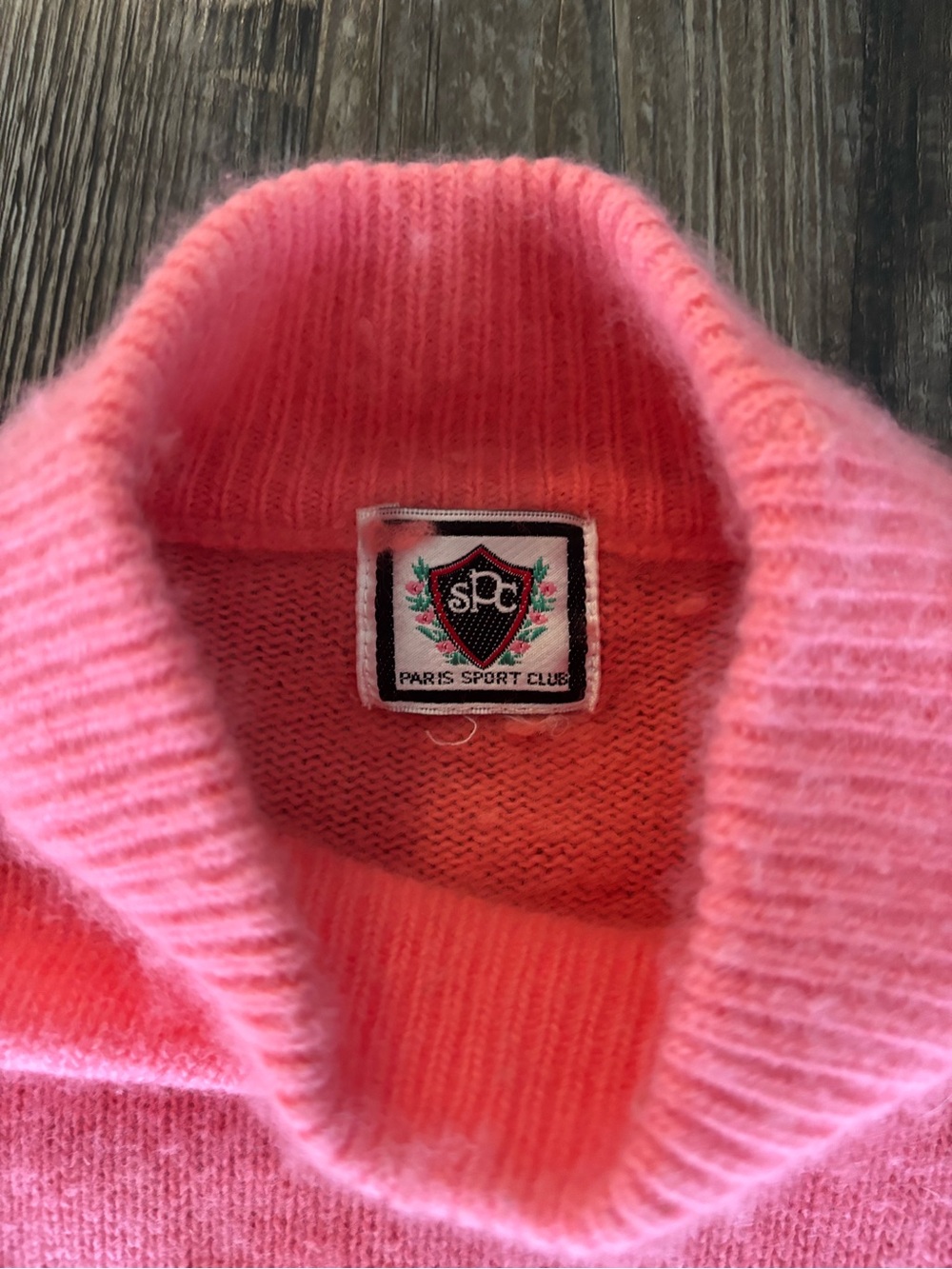Paris Sport Club Pink Ribbed Turtleneck Sweater